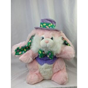 Pink Rabbit Plush Bunny Jellybean Ears Purple Hat 16 Inch Tb Trading Co Stuffed